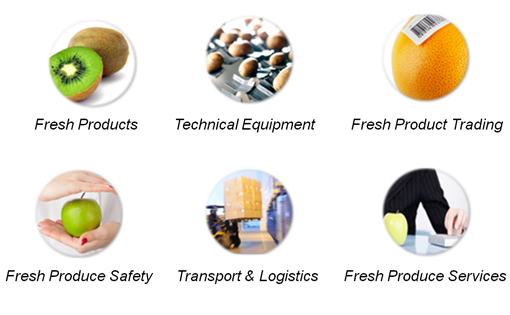 Fresh Products, Technical Equipment, Fresh Product Trading, Fresh Produce Safety, Transport & Logistics, Fresh Produce Services